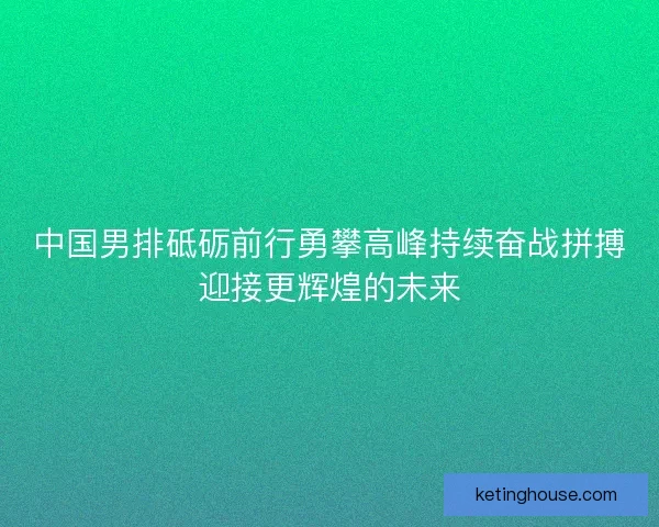中国男排砥砺前行勇攀高峰持续奋战拼搏迎接更辉煌的未来